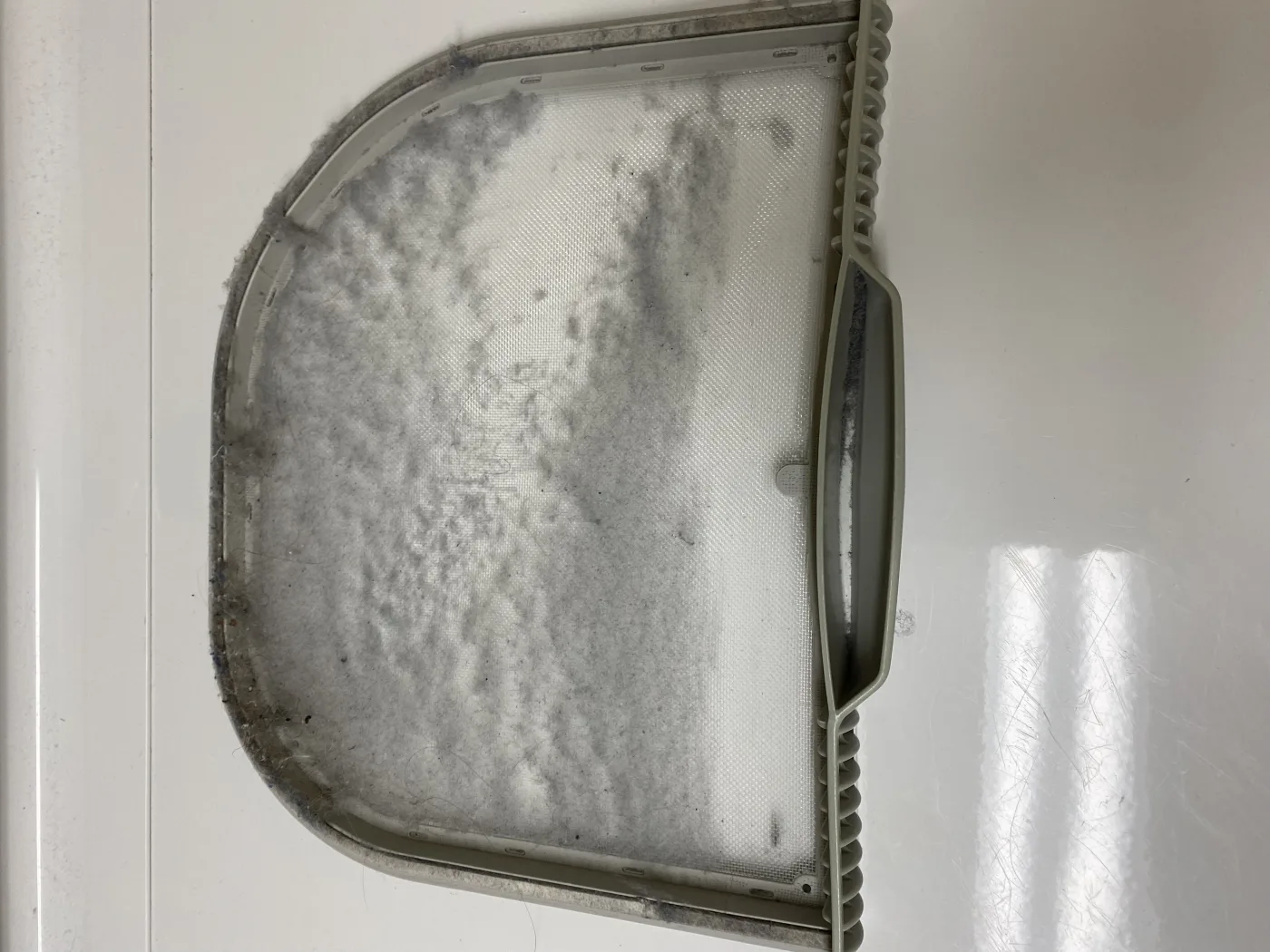 Dryer vent run with lint buildup that can reduce exhaust airflow.